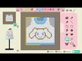 How to design a CINNAMOROLL Shirt Tutorial in ACNH