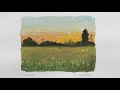 30 Minute Gouache Sunset Painting Time-lapse