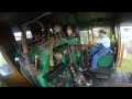 POV: Steam Locomotive Struggles to Pull Long Train on Wet Slippery Rails. *LOTS of Wheel Slip!*