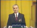 Ceausescu canta imnul Romaniei „Trei culori”. Sala Palatului, o luna inainte de Revolutia din 1989