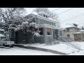 Elgin, Illinois historic homes walking tour during and after winter snowstorm 2022