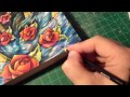 Roses In Water Prismacolor pencil drawing on wood by Bryan Collins