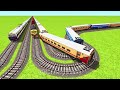 4 TRAINS FULL PRESSURE TURNING ON THE ROTATING BOTH OF SIDES RAILROAD🔺Train Simulator | CrazyRails