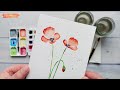 Mohnblumen malen mit Aquarell - einfach und ohne Vorzeichnung