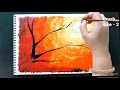 Finger painting | Sunset- Acrylic painting | Step by Step | Finger print