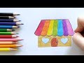 How to draw a colorful house/ Easy drawing and coloring / Easy house design for children