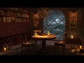 Rainy Night at Cozy Coffee Shop Ambience with Relaxing Piano Jazz Instrumental Music for Study, Work