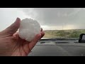 Drone chases MASSIVE TORNADO AND GORILLA HAIL in the Pecos Valley of Texas!