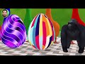 Long Slide Game With Elephant Gorilla Buffalo Hippopotamus Tiger - 3d Animal Game - Funny 3d Animals