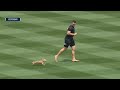 Aaron Judge plays with his pet Dachshund 