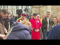 MOVE BACK! MELTDOWN as POLICE guard and tourists run when King's Horse quits at Horse Guards!