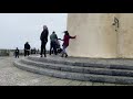 Wife literally blown away at the Cliffs of Moher!