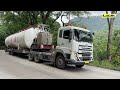 The Longest Loaded Cargo Truck Passes the World's Extreme Road