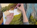 Progress on the Ground! Landscape painting with yarn | Art process video 2 of 3, 
