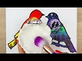Simple Birds Scenery How to Paint Easy | Satisfying Acrylic Painting