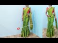 Banarashi silk saree draping in very easy steps | stone work silk saree DRAPING TUTORIAL for wedding