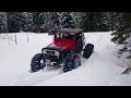 Toyota 4x4 on 49 inch tires snow wheeling in oregon
