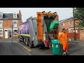 Nottingham city council Dennis olympus elite 6 empying green refuse bins