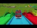 TRANSPORTING PIXAR CARS & FRUITS WITH COLORED & JOHN DEERE vs CLAAS vs TRACTORS - BeamNG.drive #983