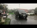 Heavy rain hits Javanese villages in Indonesia || walking in the pouring rain || rain to sleep