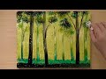 How to Draw a Girl in the Forest / Olive Green Acrylic Painting