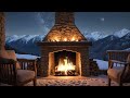 Jazz Night in Cozy Mountain Ambience | Calming Jazz Music and Fireplace Sounds for Relaxing