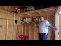 Stud Straddling Shed Shelves