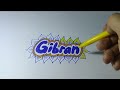 menggambar nama GIBRAN