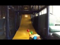 Matrix boy goes down the slide