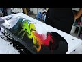 Gorgeous Rainbow Color Swipe!! ~ Black and White Base ~ Flow Art ~ Liquid Painting