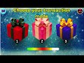 Choose Your Gift, 3 gift box challenge, How lucky Are You?,Quiz, quiz challenge|Red, Pink, Blue|#02