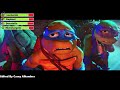 Teenage Mutant Ninja Turtles: Mutant Mayhem (2023) Car Chase Scene with healthbars