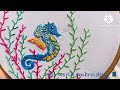 Seahorse embroidery 🪡 | seahorse hand embroidery design | Tips world embroidery