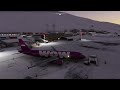 MSFS2020 Fenix A320 landing at Kangerlussuaq Airport (BGSF)