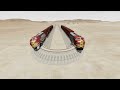 Impossible U Shape Joined Rail Tracks Vs Train Crossing Big Mistake - BeamNG.Drive