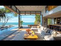 Seaside Villa Harmony - Happy Jazz Instrumental with Bossa Nova Music - Ocean Waves Sounds for Relax