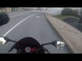 Driver goes straight in a turn only lane {GSX-R600}