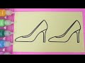 Shoes Coloring & Drawing Learn Colors|studying English for kids|Video for Kids |PINK GIRL