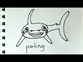 drawing a shark #drawsimplestrokes #animals #easydrawstepbystep