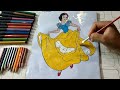 Disney princess snow White/coloring Disney princess/colouring videos/snow White/adult coloring/