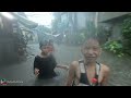 Extremely Heavy RAIN and FLOOD in PAYATAS QUEZON CITY METRO MANILA PHILIPPINES [4K] 🇵🇭