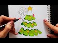 Drawing Christmas Easy ⛄ Merry Christmas 🎄 how to draw Christmas tree / Santa Claus