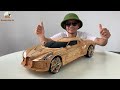 Masterpiece Wood Sculpture: Unique Wooden Version of the Bugatti La Voiture Noire