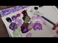 A purple tree on lake /acrylic painting for beginners /landscape Painting Tutorial / Painting ASMR