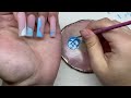 EASY SPRING POLYGEL NAILS🦋 BEGINNER FRIENDLY NAIL ART & BLUE SPRING NAIL DESIGN | Nail Tutorial