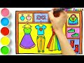 Wardrobe Drawing, Painting, Coloring for Kids & Toddlers | Let's Draw, Paint Together #234