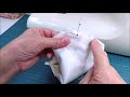ボックスポーチ作り方 型紙なし How to sew a zipper box pouch 裏地付き 縫い代の見えない作り方　20cmファスナー使用