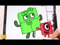 How To Draw Numberblocks 2  - easy drawing, coloring pages