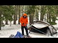 Hot Tent Camping In Snow And Rain