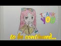 Speed drawing anime. I draw a girl with red hair